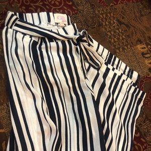 Pallazzo pant (striped) blue & white